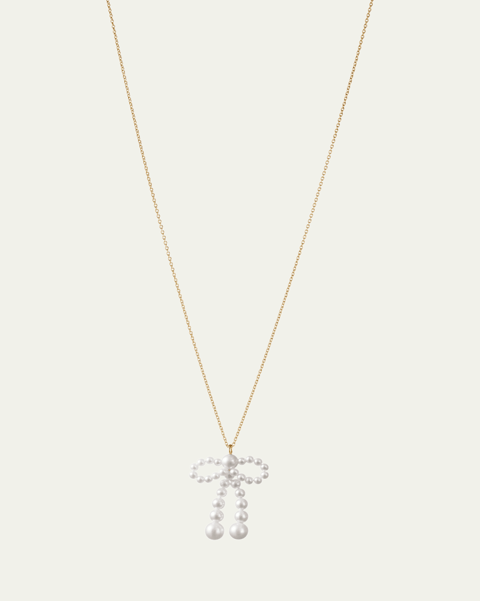 Pearl Bow Simple Necklace
